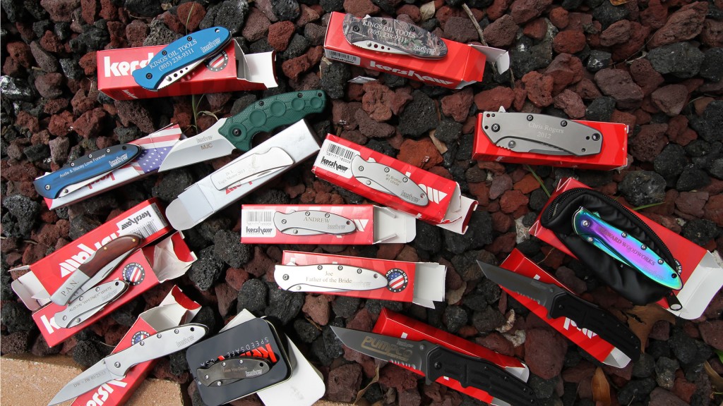 laser engraving on Kershaw Knives