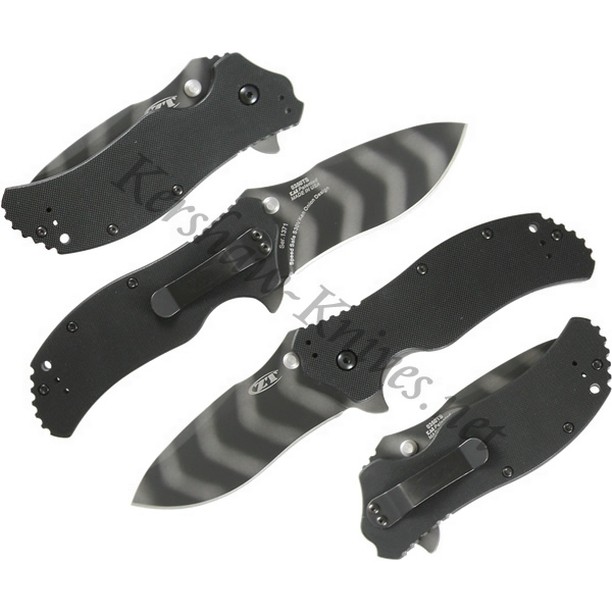 Kershaw Zero Tolerance TigerStripe Knife 0350TS made in the USA! Feauturing a Tungsten DLC coating in a distinct tiger stripe pattern for additional blade hardness. In stock now at www.Kershaw-Knives.net KershawKnives Kershaw zerotolerance ZTknife tungsten tigerstripes knifecommunity design blade