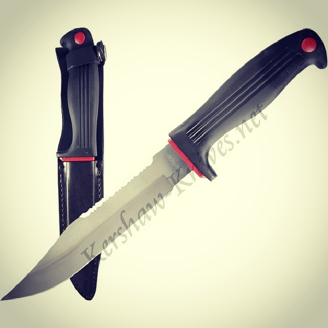 Kershaw Roughneck Hunting Knife 1010. Functional and comfortable. Leather sheath with belt loop included. Available at www.Kershaw-Knives.net Kershaw KershawKnives fixedblade knife leather hunting camping trophy game