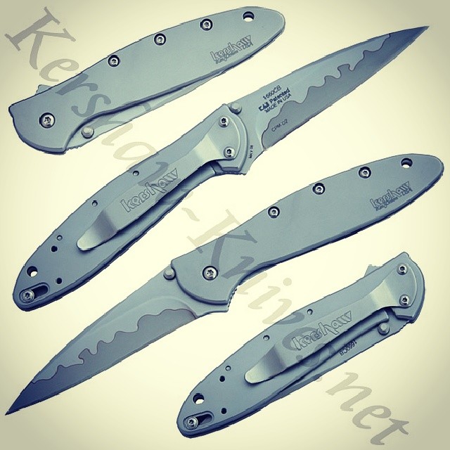 The Kershaw Composite Leek Knife 1660CB combines two metals, CPMD2 on