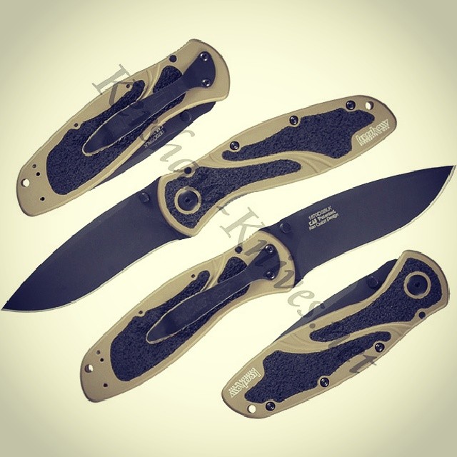Here is the Kershaw Desert Sand Blur Black Blade 1670DSBLK. We love the TracTech inserts in the handle. Get yours at www.Kershaw-Knives.net Kershaw Kershawknives knife desertcamo desert acu edc black blur KnifeSunday KnifeCommunity