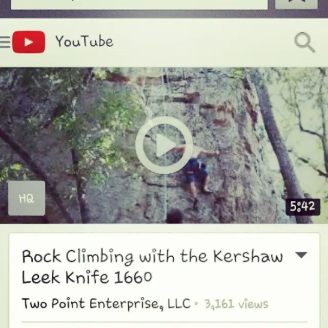 We made a rock climbing video featuring the Leek 1660 with our friends Phillip Brooks and geologist Bobby McCoy at Mineral Wells State Park, TX. Check out the adventure at www.youtube.com/watch?v=LCrVrA23hFc #t=37 #kershaw #kershawknives #leek #knife #knifecommunity #edc #video #youtube #rockclimbing #texas