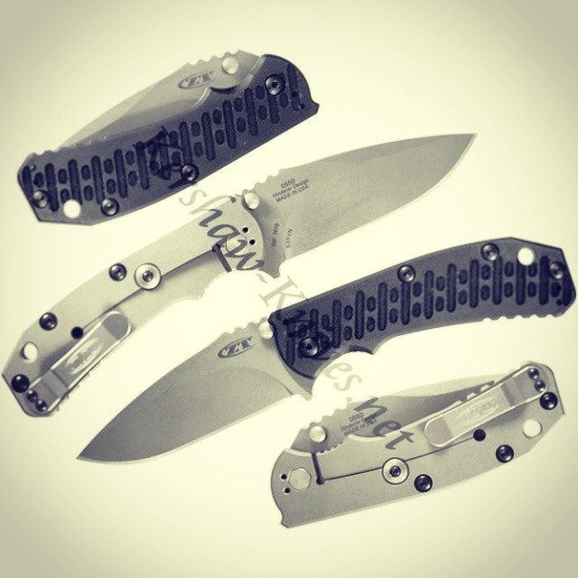 The blade of the Zero Tolerance Rick Hinderer 0550 knife is stonewashed S35VN, which is highly resistant to wear and chipping. Blade secures with framelock. G-10 textured handle. Made in the USA. Available at www.Kershaw-Knives.net zerotolerance kershaw zt ba knife rickhinderer framelock edc stonewash knifecommunity gorgeous