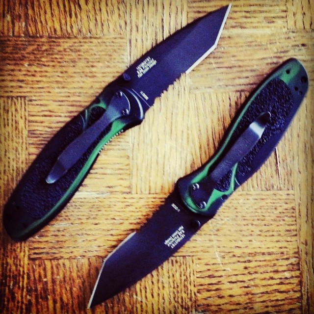 TantoTuesday is upon us! These beauts are the Blur Tanto Black Green Smoke Serrated model 1670BGTST. kershaw tanto knife edc sharp smokey green black knifefanatics knifesociety
