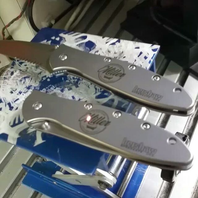 Logo laser engraving for Miller Custom Bathrooms. Thank you for your business! If you want laser engraving done good and done right, let us put our 20 years of experience to work for you.
Kershaw-Knives.net
#kershawknives #knives #laserengraving #experiencematters