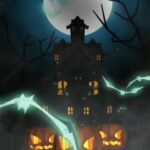 Happy Halloween from the shop This Kershaw Leek got the full haunted treatment: a spooky house, a black cat and a graveyard