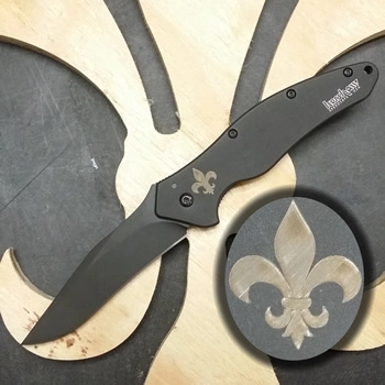 Kershaw Shallot Black 1840CKT with Fleur De Lis