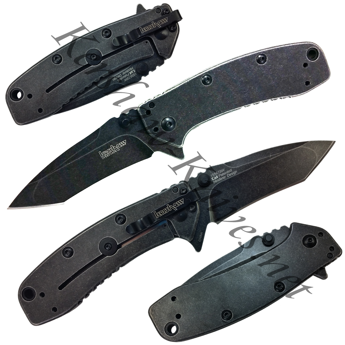 material 410 steel BlackWash Tanto Kershaw Cryo 1556TBW II material 410 steel BlackWash Tanto Kershaw Cryo 1556TBW II