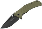 Kershaw Knockout 1870OLBLK Knife Olive Handle Black Blade