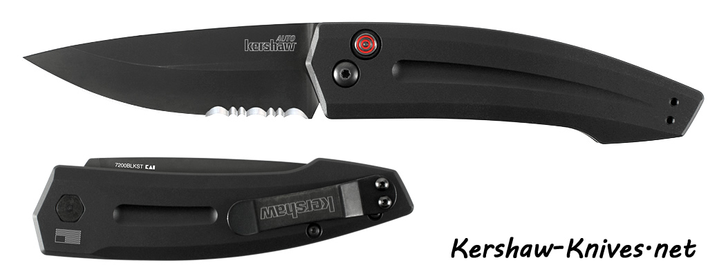 Kershaw Launch 2 7200BLKST Automatic Knife w/ Black Serrated Blade