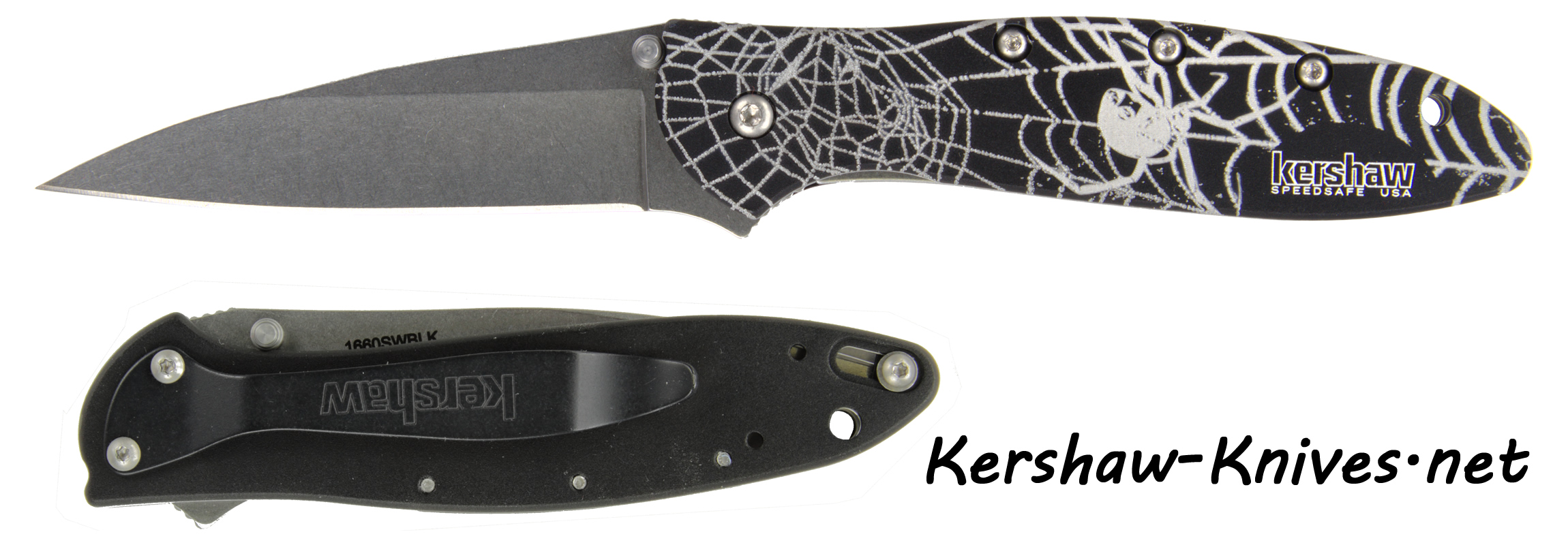 Kershaw Leek Knife with Black Widow Handle
