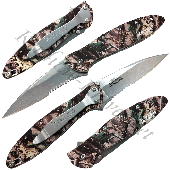 Kershaw 1660RTST Leek Camo Realtree Stonewash Serrated Knife
