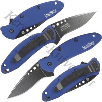 Kershaw Scallion Blackwash Navy Blue 1620BWBL 1620BWNB