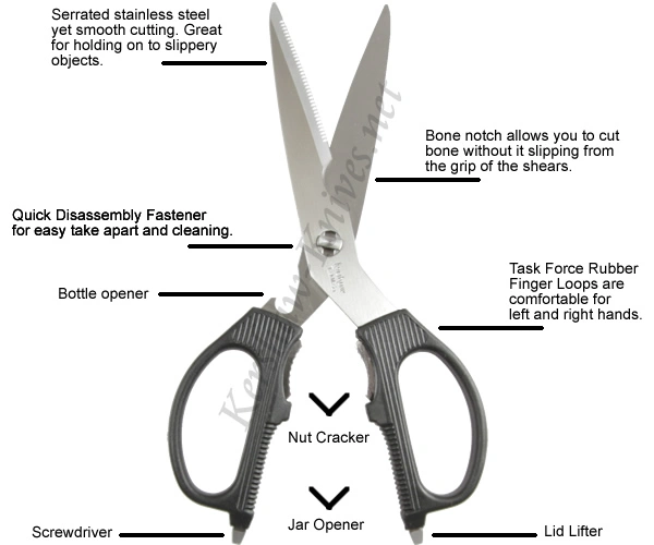  Kershaw Taskmaster Shears, Multi-Purpose Shears,  Multifunctional Scissors with 3.5 Inch Blades (1121), Black, Regular :  Tools & Home Improvement