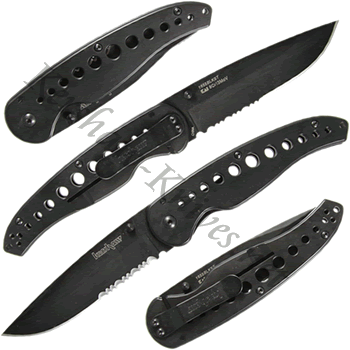 Kershaw Vapor III Black Serrated Knife 1655BLKST