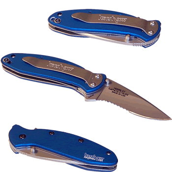 Kershaw Ken Onion Scallion serrated blue handle 1620BLST
